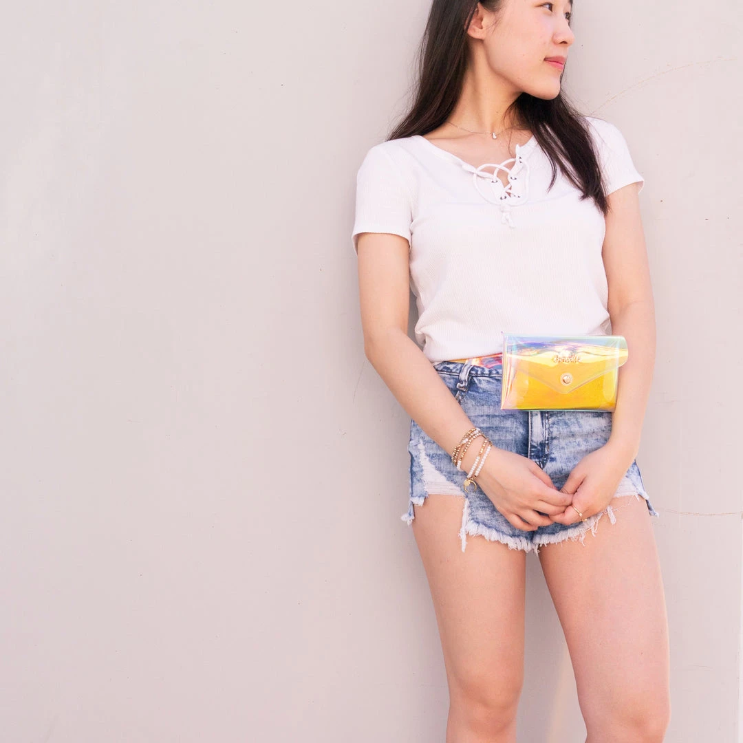 Bewaltz Accessories Holographic Jelly Fanny Pack With Belt