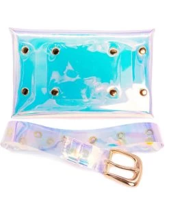 Bewaltz Accessories Holographic Jelly Fanny Pack With Belt