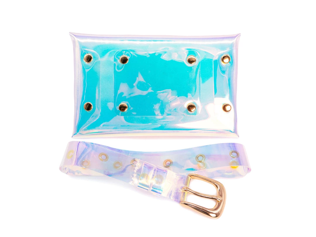 Bewaltz Accessories Holographic Jelly Fanny Pack With Belt
