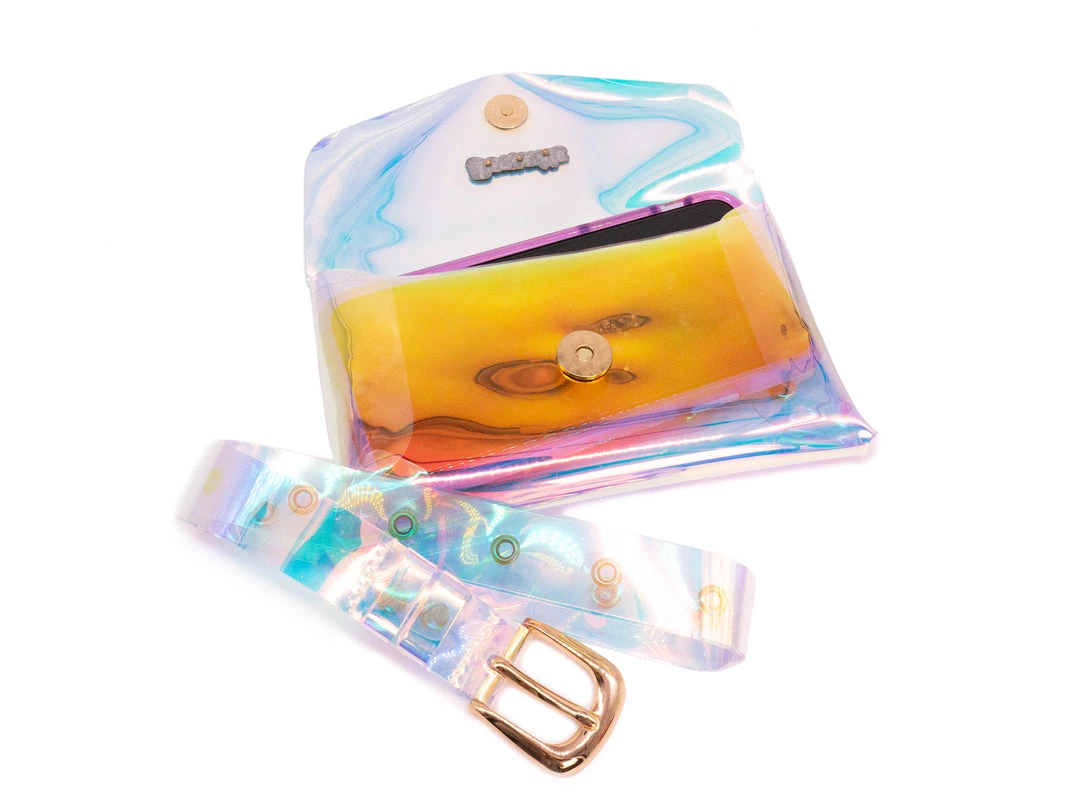 Bewaltz Accessories Holographic Jelly Fanny Pack With Belt