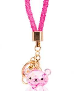 Bewaltz Glitter Bear Keychain - Pink