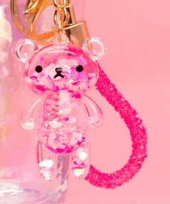 Bewaltz Glitter Bear Keychain - Pink
