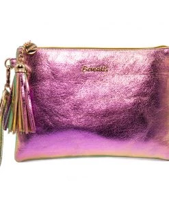 Bewaltz Metallic Print Clutch