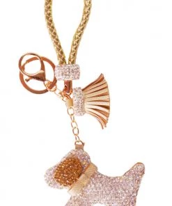 Bewaltz Accessories Diamond Charm Dog - Gold/Brown