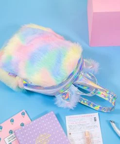 Bewaltz Plush Rainbow Unicorn Backpack - Sunshine New