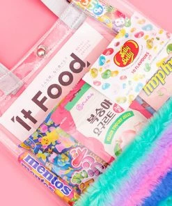 Bewaltz Plush Clear Tote Bag - Blue Stripes