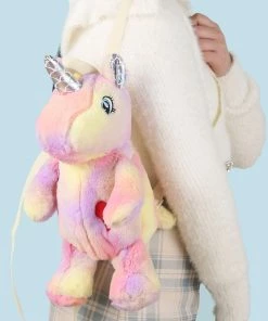 Bewaltz Plushie Heart Unicorn Backpack - Pink New