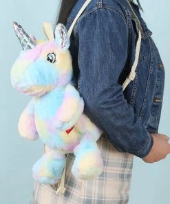 Bewaltz New Plushie Heart Unicorn Backpack - Blue