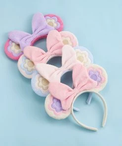 Bewaltz New Soft Plush Bow With Ears Headband Set 2 - 4 Pieces