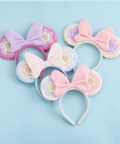 Bewaltz New Soft Plush Bow With Ears Headband Set 2 - 4 Pieces