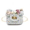 Bewaltz New Mini Tweed Pearly Florals Crossbody - Blue