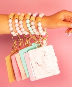 Bewaltz Beaded Bracelet Card Holder With Tassel Set - 12pc Solid Colors Accessories