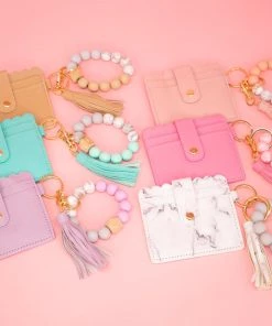 Bewaltz Beaded Bracelet Card Holder With Tassel Set - 12pc Solid Colors Accessories