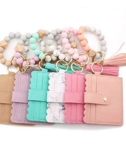 Bewaltz Beaded Bracelet Card Holder With Tassel Set - 12pc Solid Colors Accessories