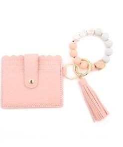 Bewaltz Beaded Bracelet Card Holder With Tassel Set - 12pc Solid Colors Accessories