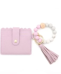 Bewaltz Beaded Bracelet Card Holder With Tassel Set - 12pc Solid Colors Accessories