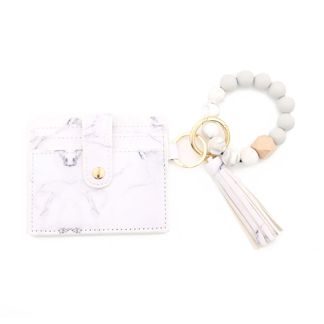 Bewaltz Beaded Bracelet Card Holder With Tassel Set - 12pc Solid Colors Accessories