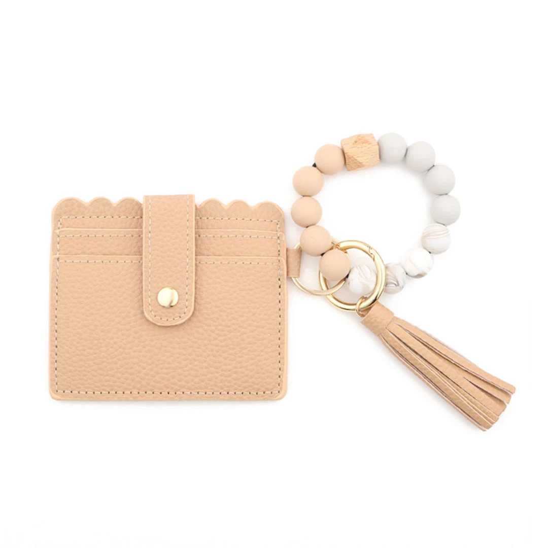 Bewaltz Beaded Bracelet Card Holder With Tassel Set - 12pc Solid Colors Accessories