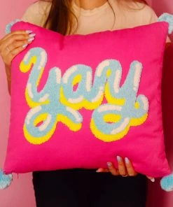 Bewaltz Decor Square Hook Pillow - Yay