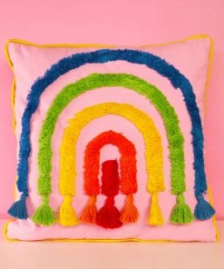 Bewaltz Square Hook Pillow - Rainbow