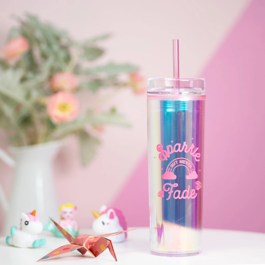 Bewaltz Holographic Unicorn Tumbler - Pink Sparkle