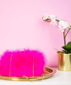 Bewaltz Furry Clutch - Hot Pink