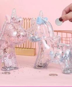 Bewaltz New Clear Unicorn Piggy Bank - Blue