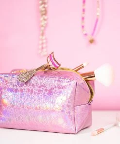 Bewaltz Holographic Makeup Bag Pink Bags