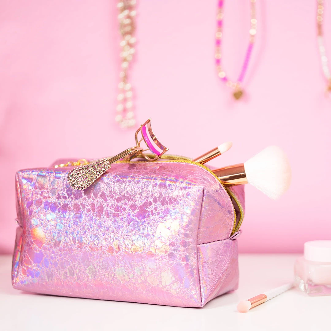 Bewaltz Holographic Makeup Bag Pink Bags