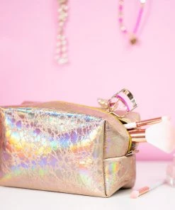 Bewaltz Holographic Makeup Bag Rose Gold