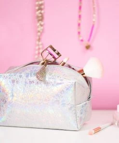 Bewaltz Bags Holographic Makeup Bag Silver