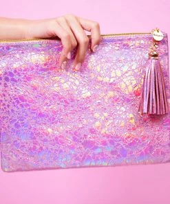 Bewaltz Bags Holographic Makeup Large Pouch Pink