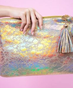 Bewaltz Holographic Makeup Large Pouch Rose Gold