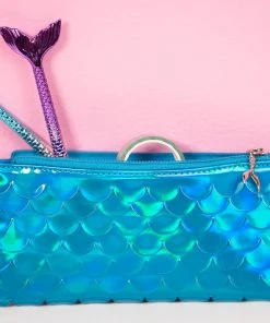 Bewaltz Holographic Scales Pencil Pouch - Blue Sale