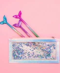 Bewaltz Stationery Holographic Mermaid Pencil Pouch & Pen Set