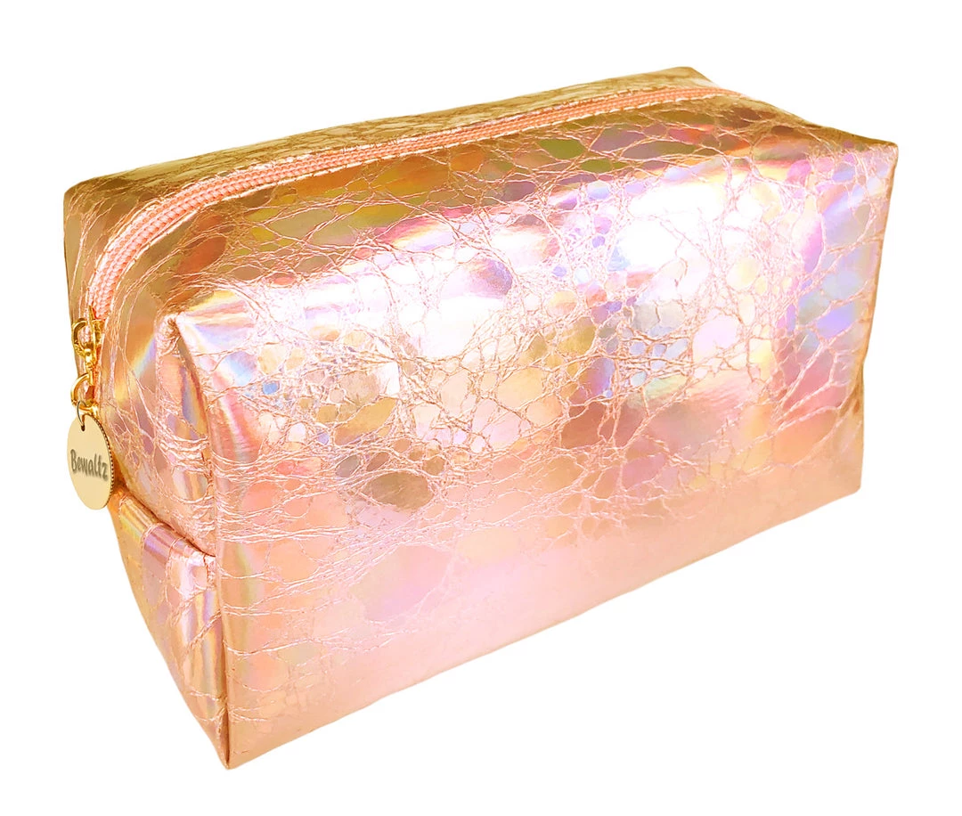 Bewaltz Holographic Makeup Bag Rose Gold