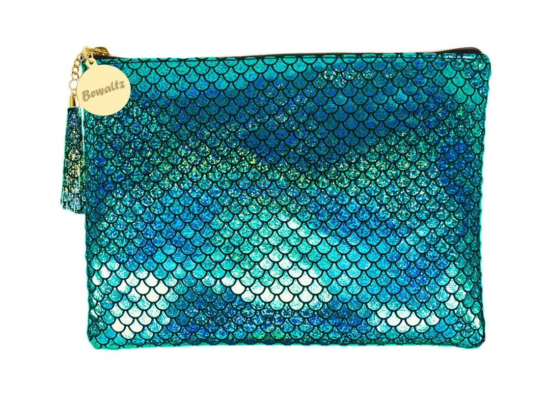 Bewaltz Mermaid Makeup Large Pouch -Green Bags