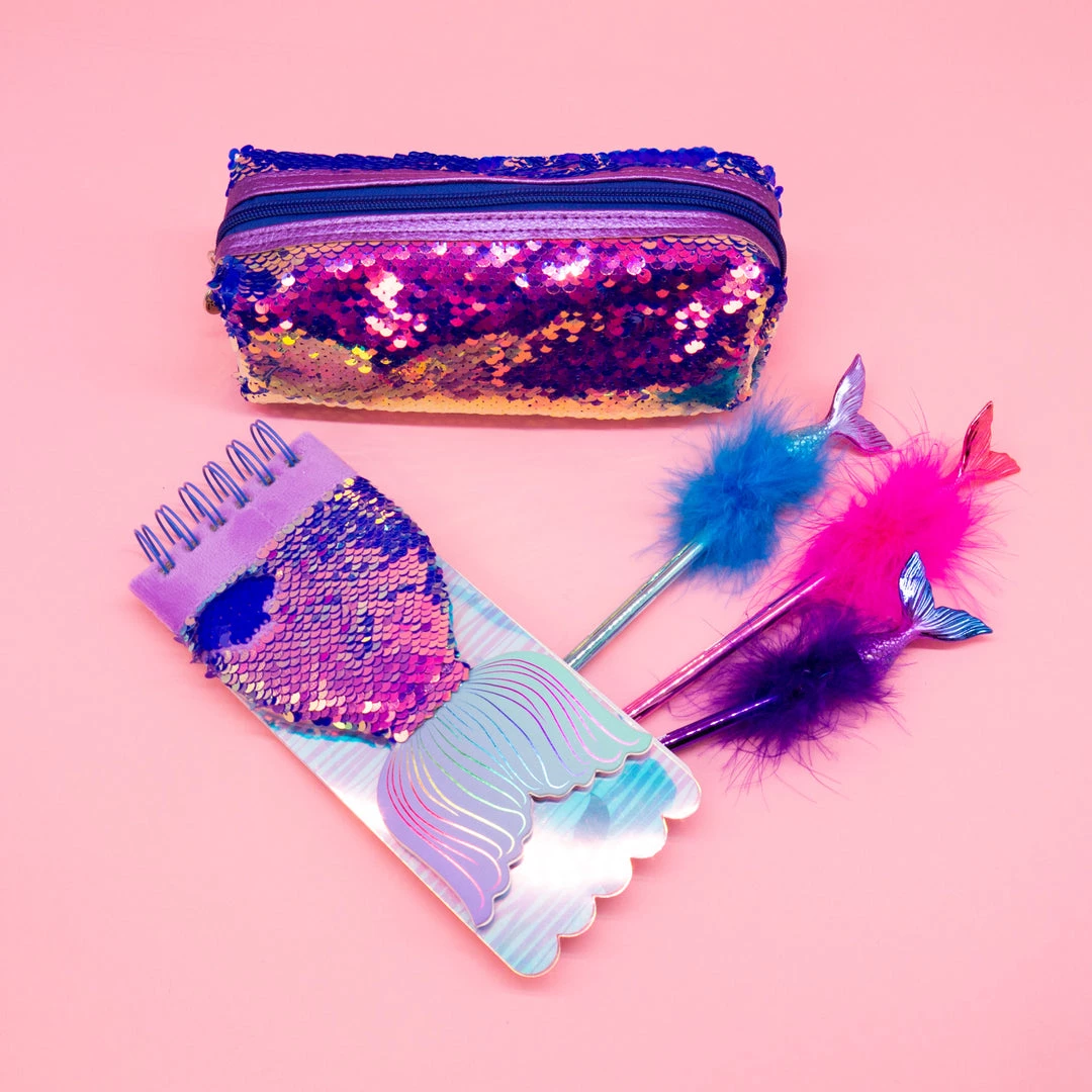 Bewaltz Stationery Mermaid Trio Notebook, Pouch & Pen Set
