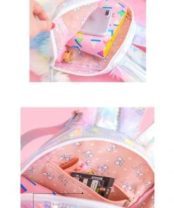 Bewaltz Plush Rainbow Unicorn Backpack - Sunshine New
