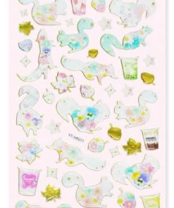 Bewaltz White Furry Notebook, Cat Paw Pen And Sticker Set